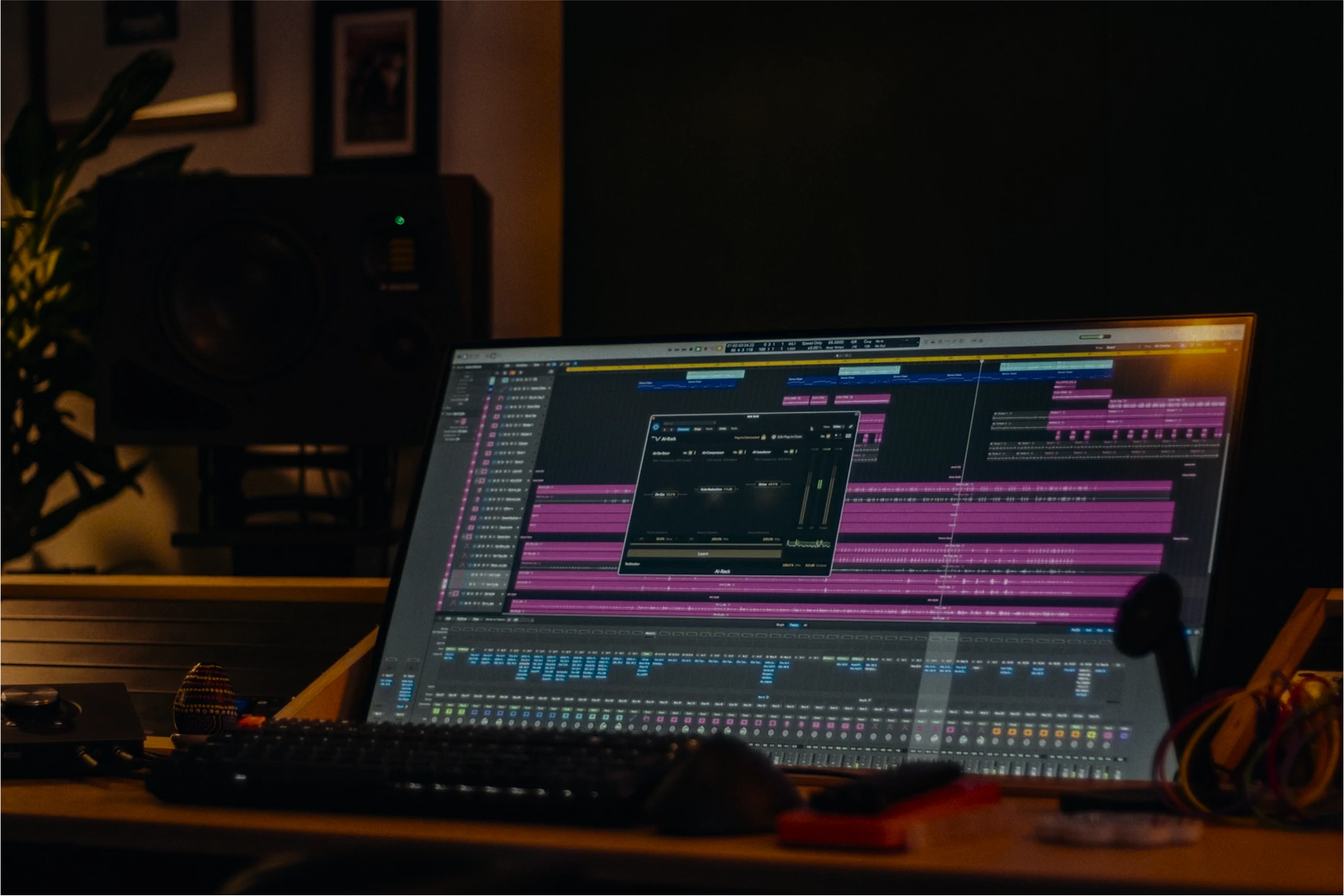 Audio software open on a laptop screen.